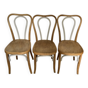 3 chaises bistrot estampillées