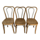 Set of 3 FISCHEL stamped bentwood bistro chairs from 1920-40.