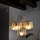 Chandelier gouttes by Venini, 5 arms, murano glass, italy, 1960