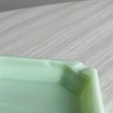 Green opaline ashtray, retro design,