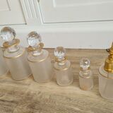 Lot 6 precious old glass bottles with Art Deco gilding La Samaritaine / vintage