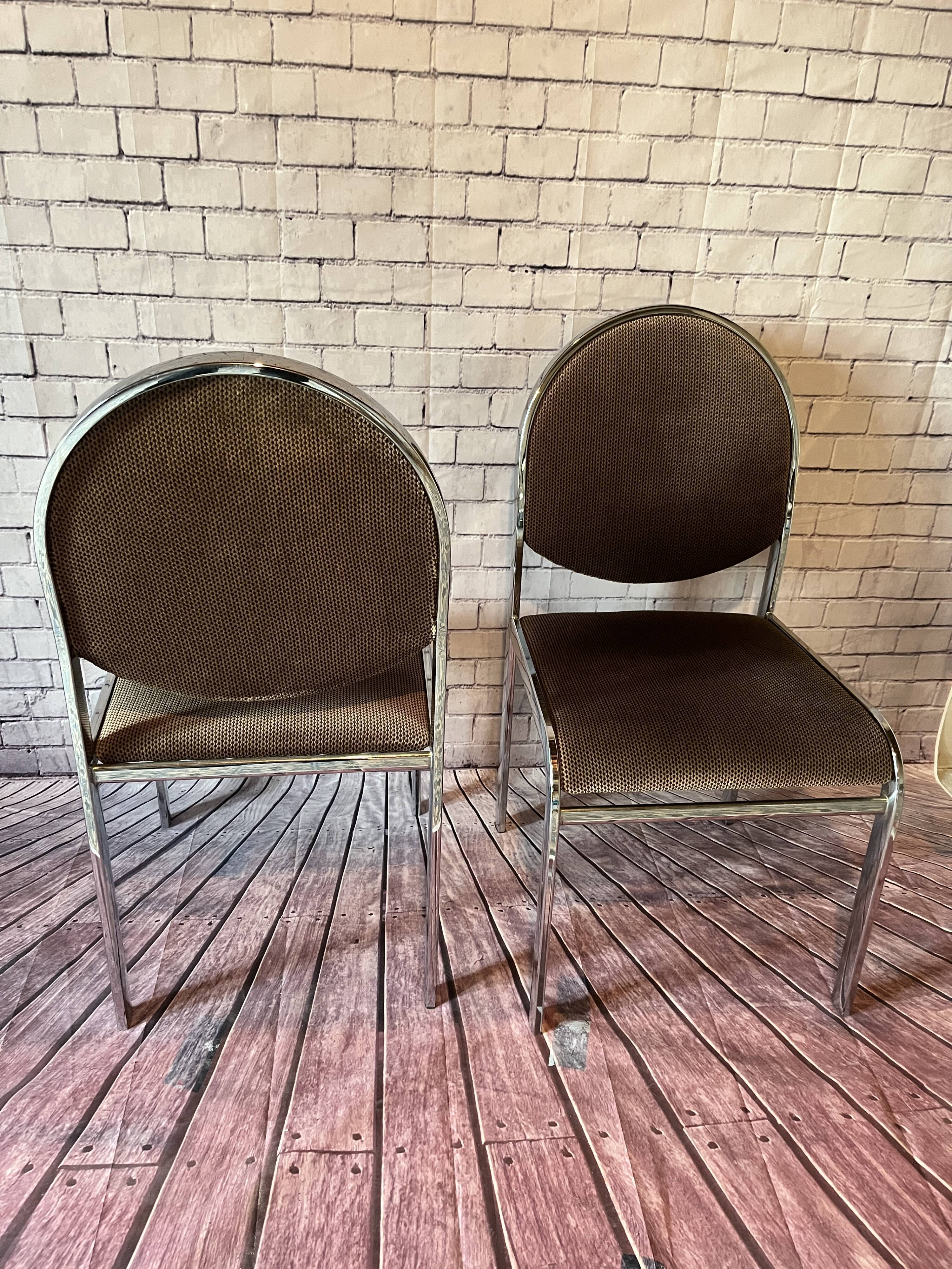 Duo of chrome chairs 70s