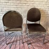 Duo of chrome chairs 70s