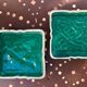 Vintage Emerald Green Ceramic Bottle Holder - Deer & Gold Decor