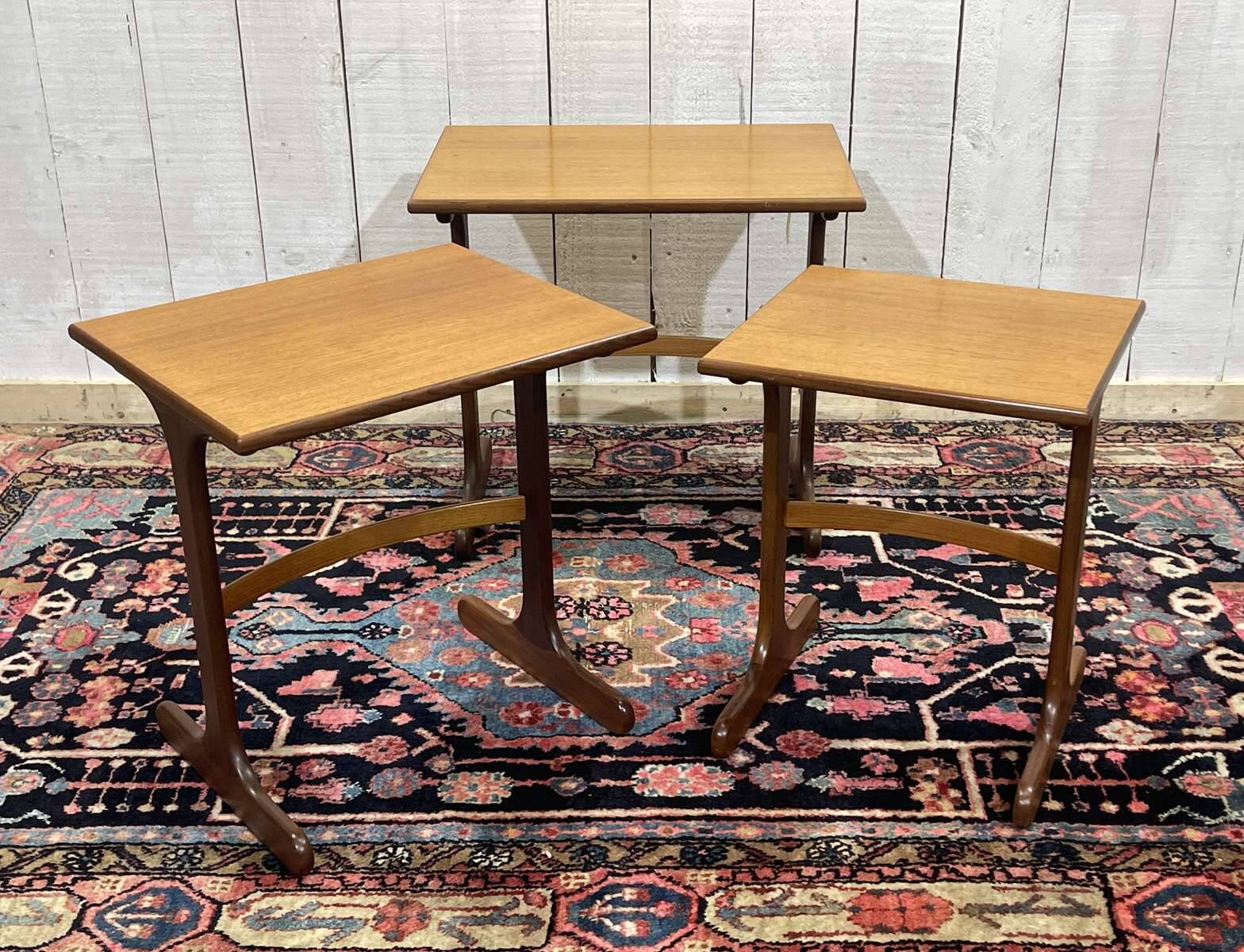 Set of 3 nesting tables GPLAN in teak from the 1970s.