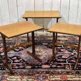 Set of 3 nesting tables GPLAN in teak from the 1970s.