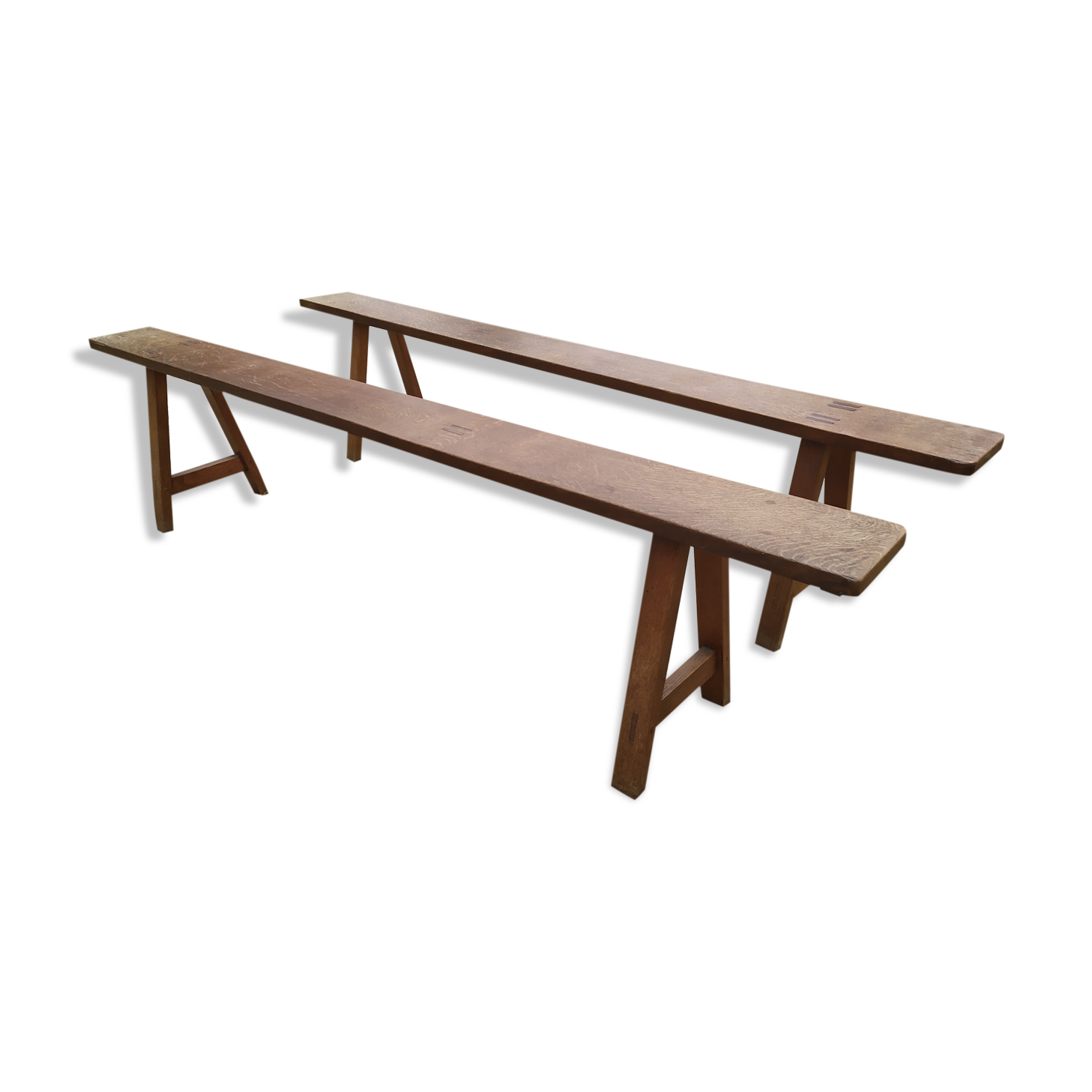 Paire de bancs de ferme 200 cm