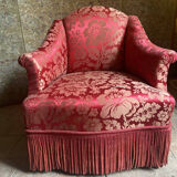 Armchair Napoleon III red satin