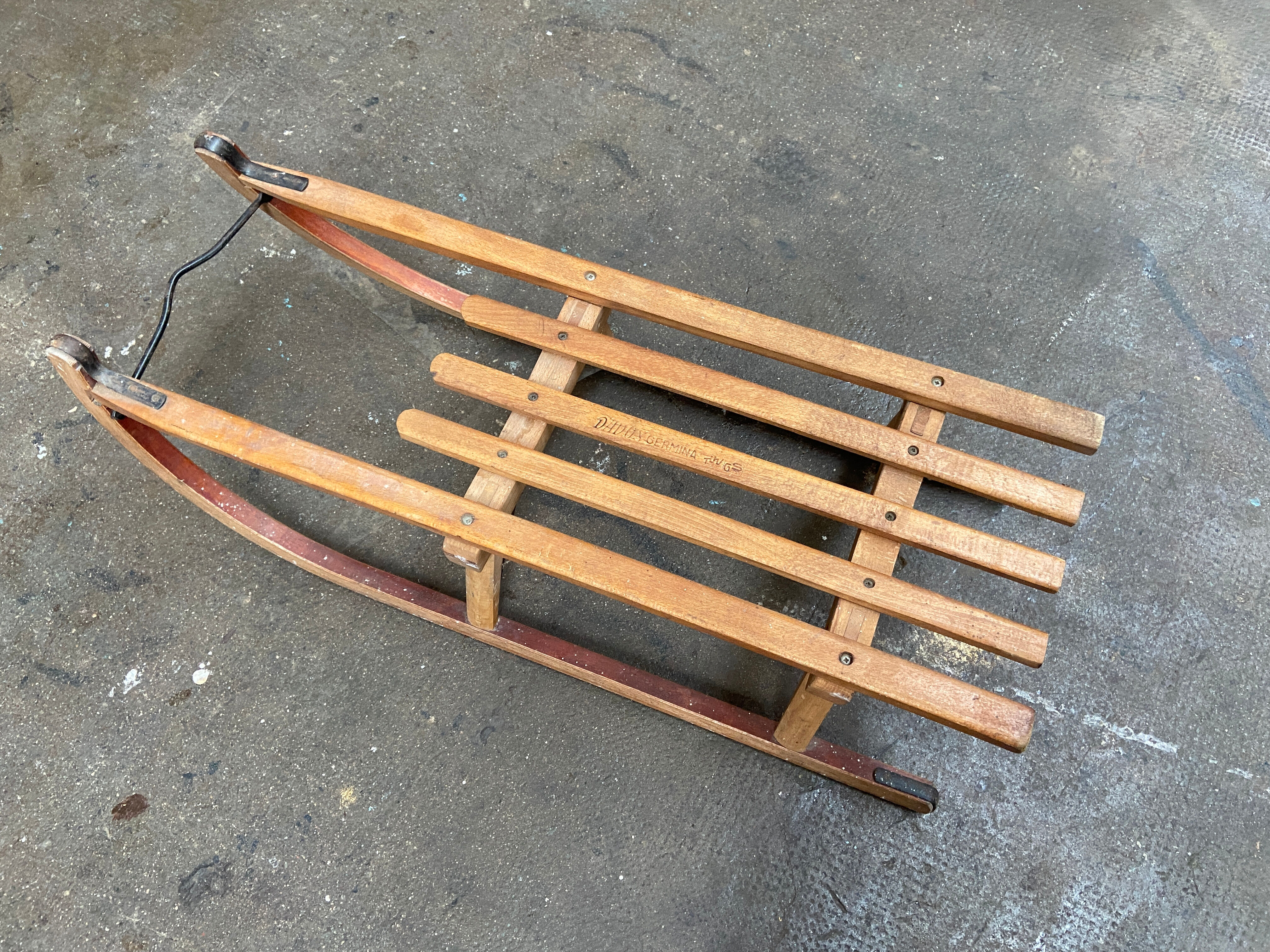 Sledding old alsace decoration noel davos 1960