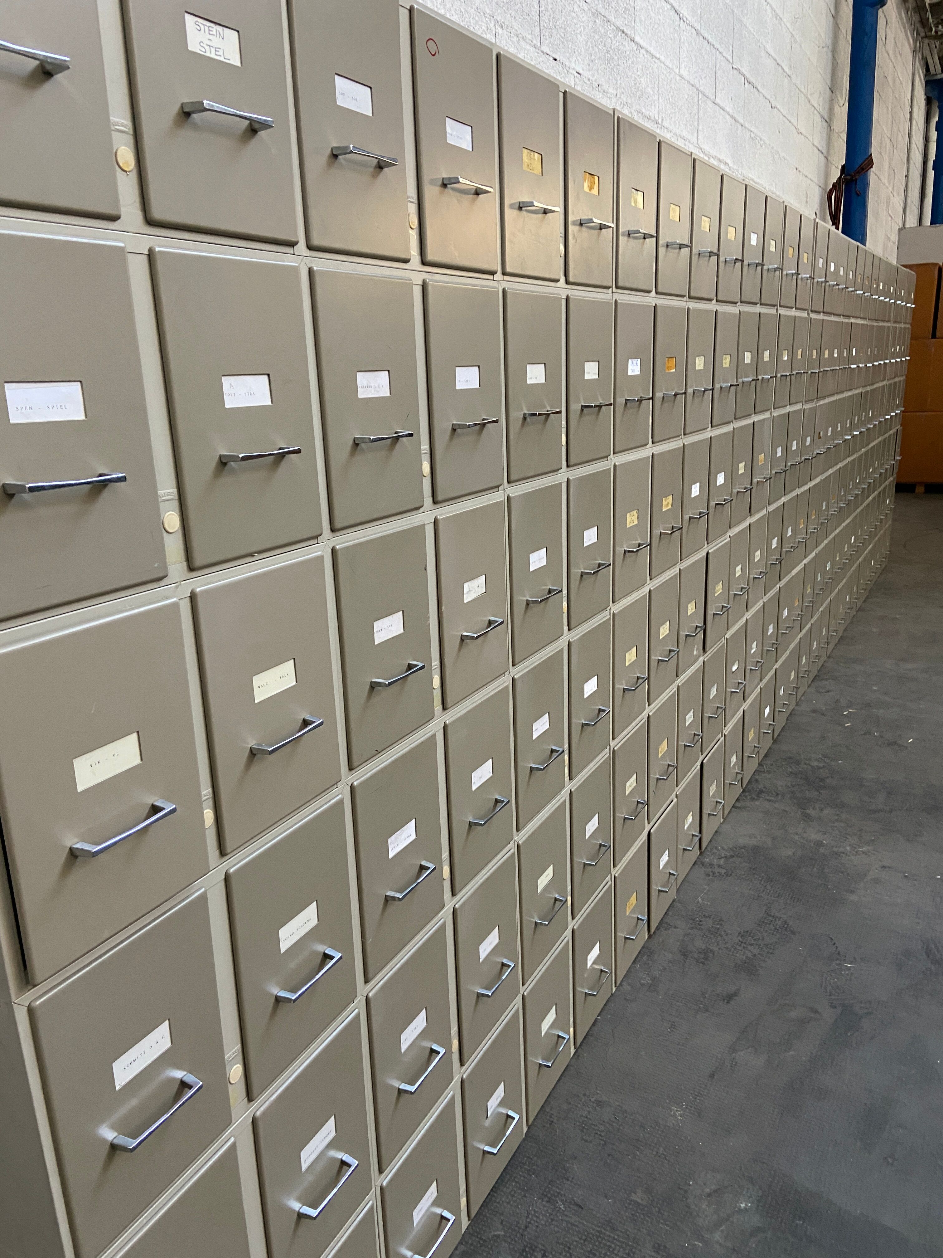 huge Trade furniture Archiving furniture 168 drawers metal filing cabinet Industrial VAL REX 1960s 64