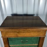 Green leather and walnut cardboard Louis Philippe