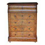 Classy dressing table in mahogany burl (19th century).