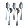 Set of 5 silver metal soup spoons Alfénide Model Tosca