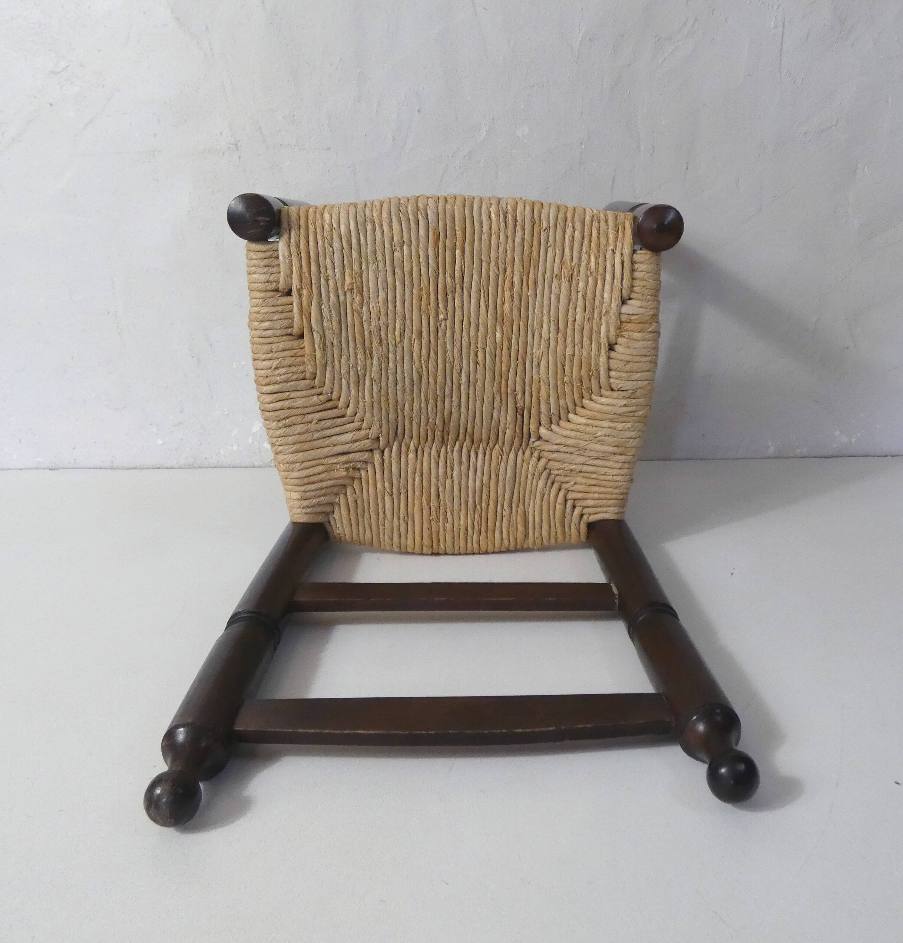 old wooden straw chair for children