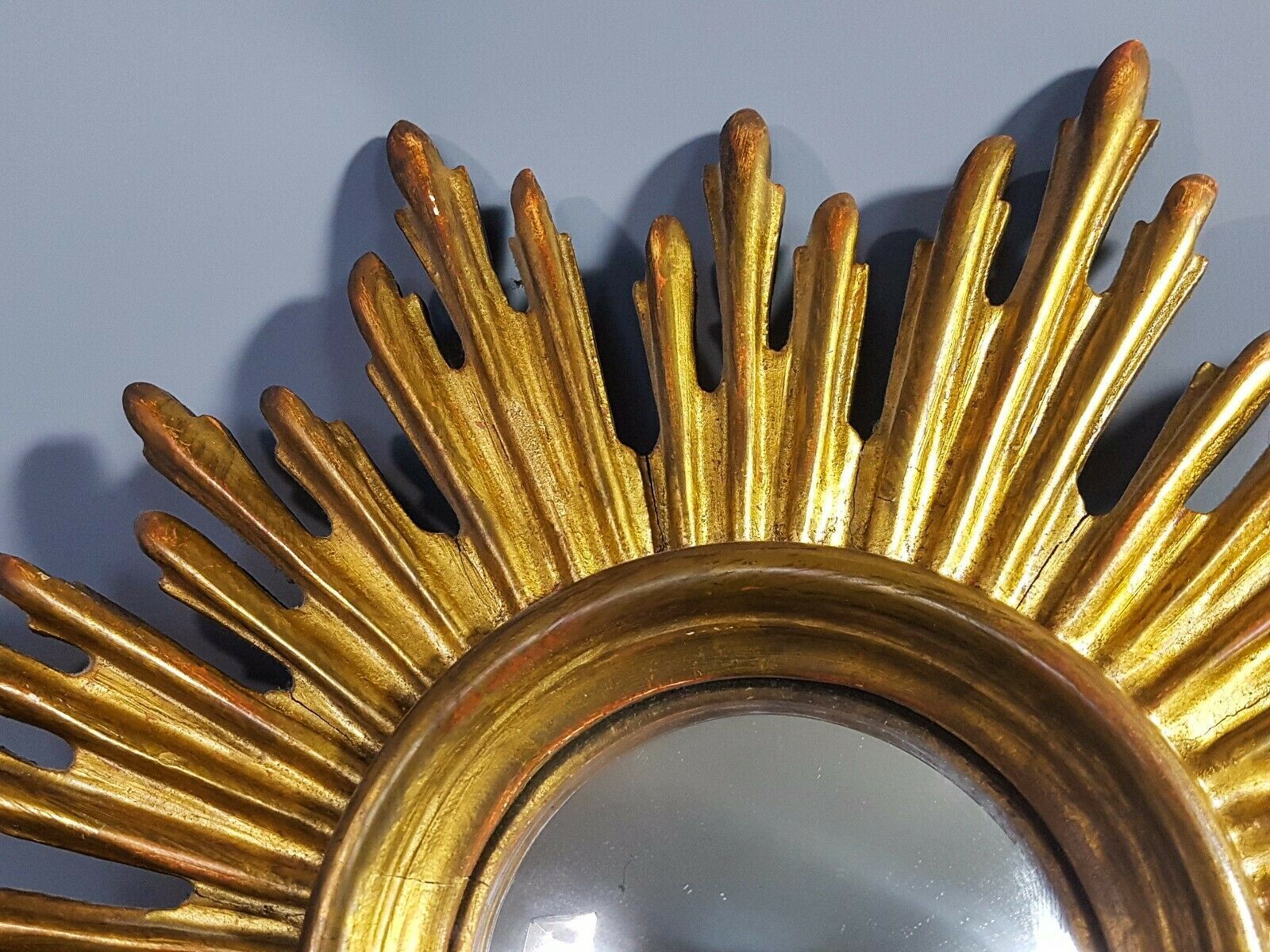 Witch-carved wood mirror - gilded