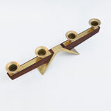 Teak two-arm candlestick, Denmark, 1970s