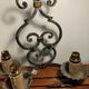 Pair of antique wrought iron wall lights gilbert poillerat baroque 1940