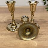 3 brass candle holders