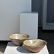 Duo of ceramic bowls interior glazed exterior matt raw earth