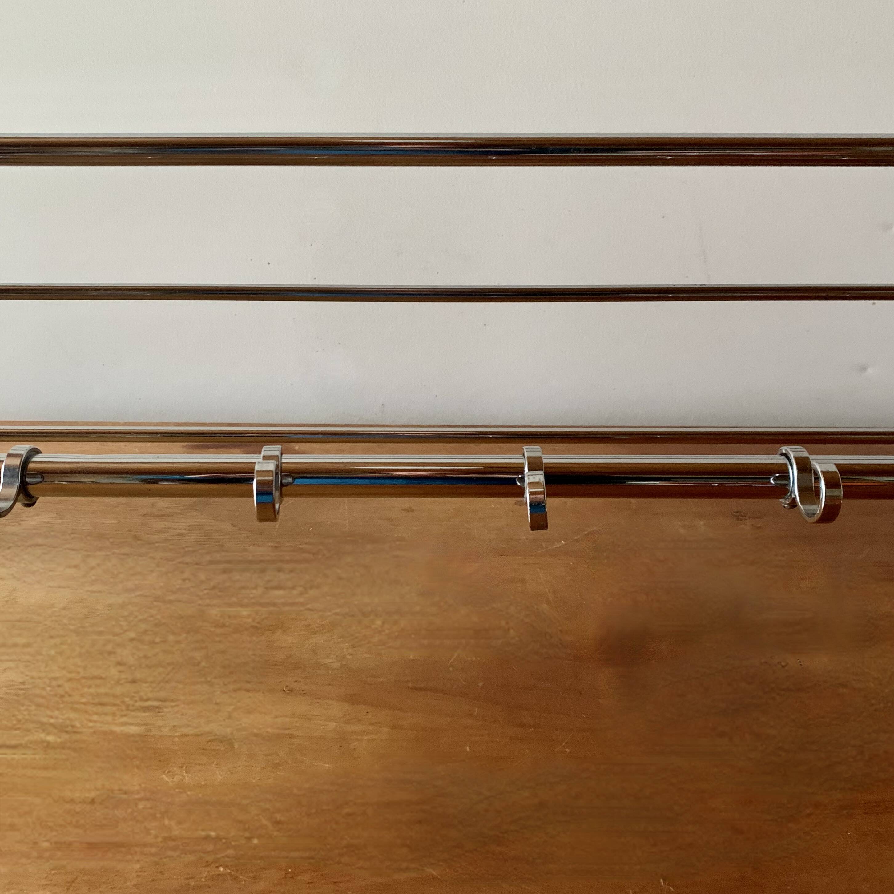 Bauhaus wall coat rack in chrome metal