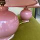 Lot of 2 candy pink bedside lamps