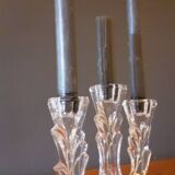 Vintage tripod candle holder from the 70s in molded glass