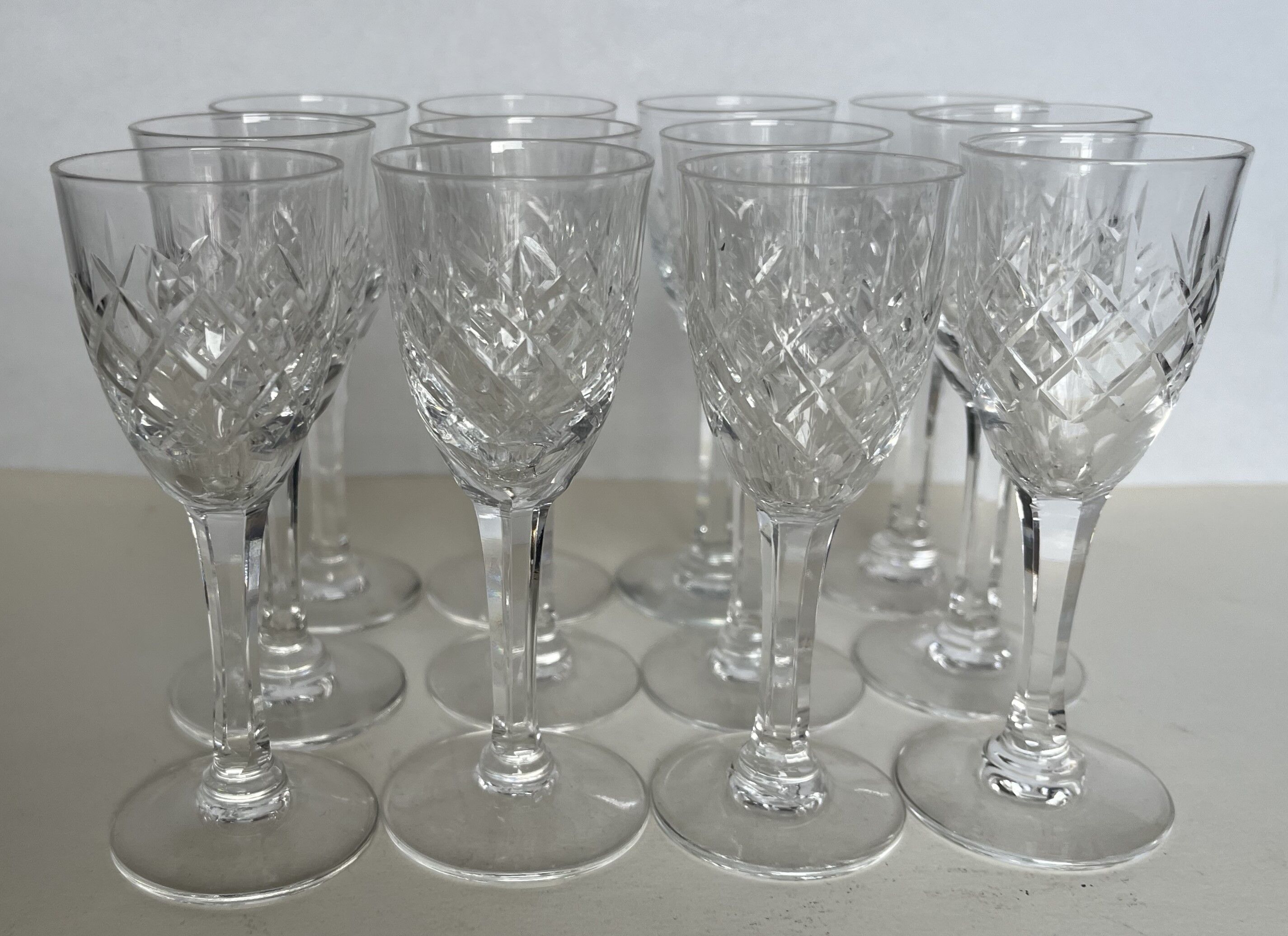12 cut crystal shot glasses
