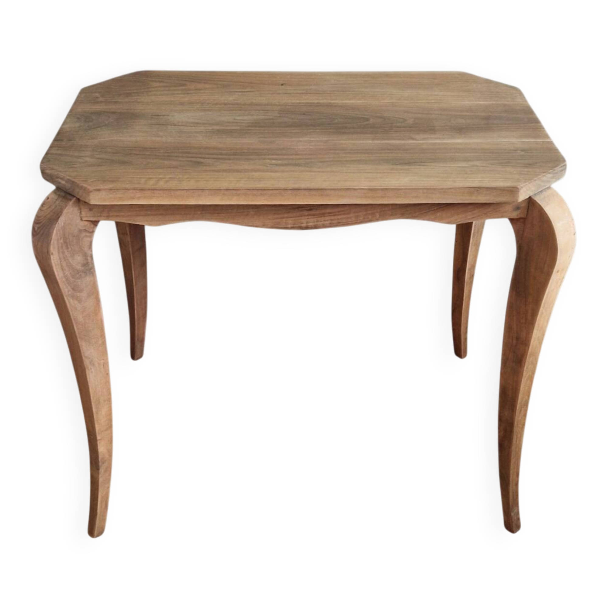 Sculptural side table in solid wood - Reinterpreted Louis XV style