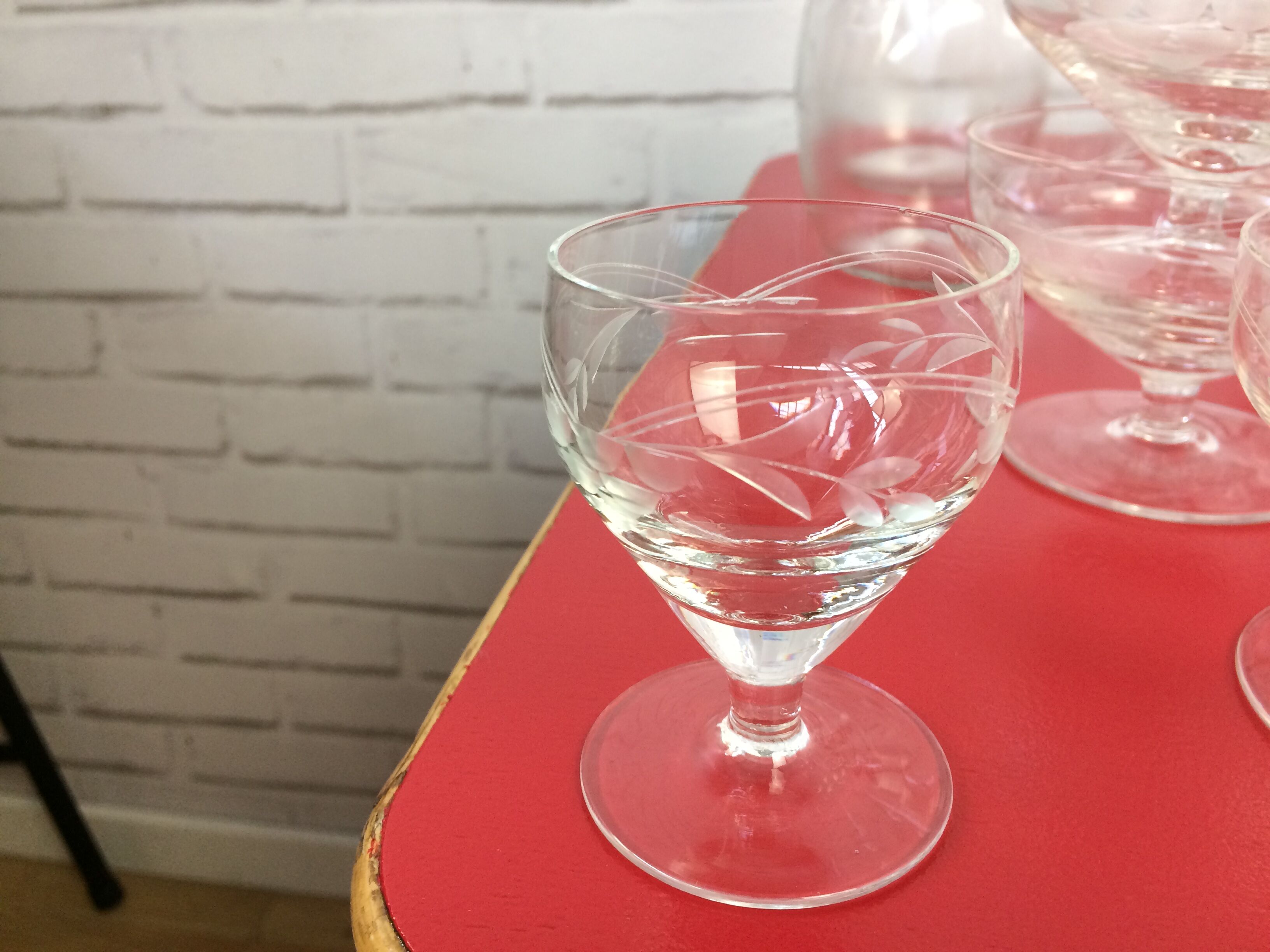 48-piece engraved glass service