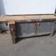 Peugeot brand old green patina wooden workbench