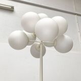 Minimalist glass and metal floor lamp from Switzerland, mid-century by E.R. Nele for Temde, 1960s.