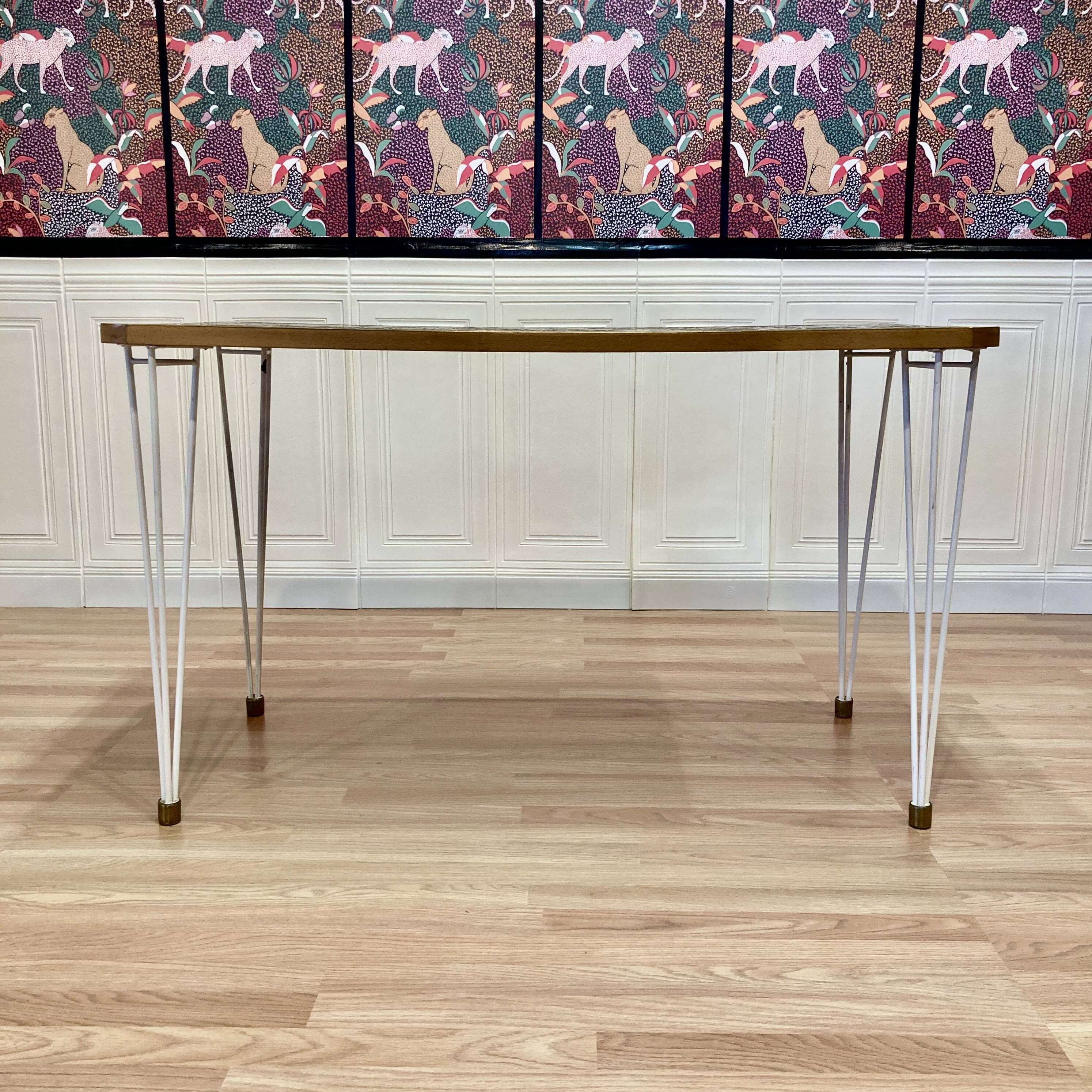 Design dining table with scandinavian stamp "1950".
