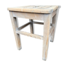 Rustic stool vintage raw natural wood 1950s