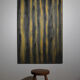 Vertical Organic Lines In Green And Yellow By Karina Savonenko, 80x120cm