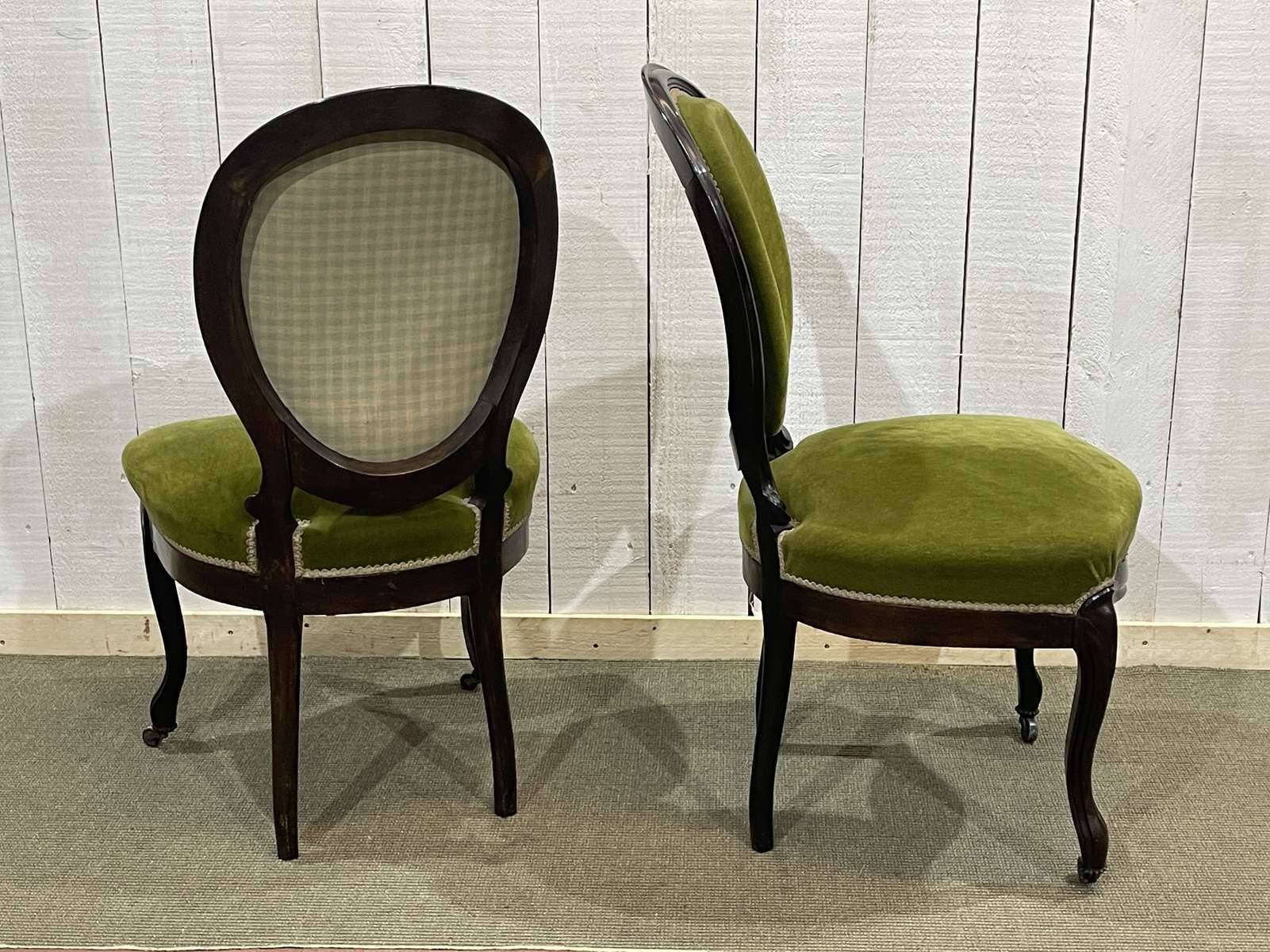 Paire de chaises d'époque Napoléon III en palissandre - 19ème