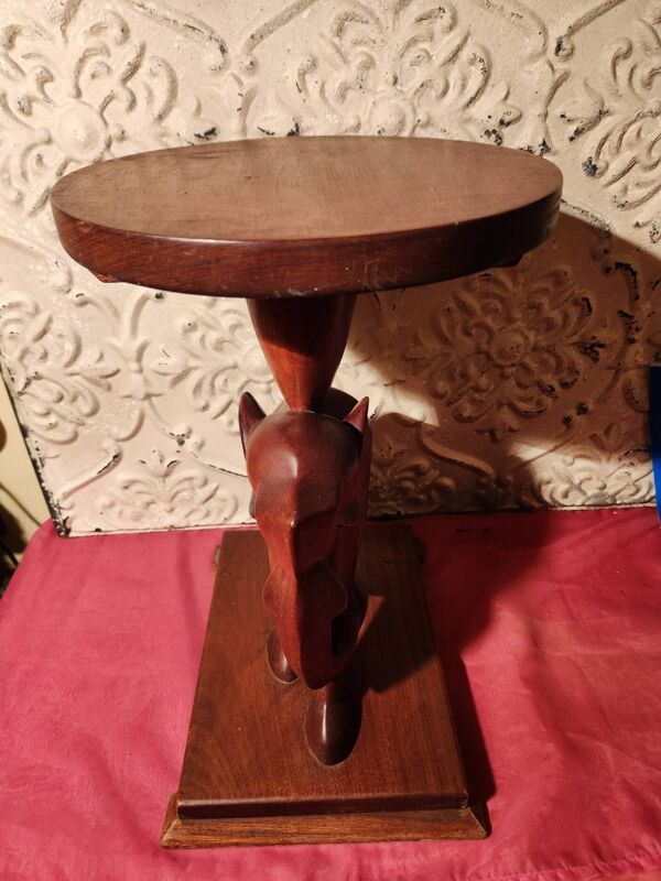 Bout de canapé éléphant, table d'appoint Art déco en bois