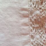 Large pillowcase. Handmade lace surround.