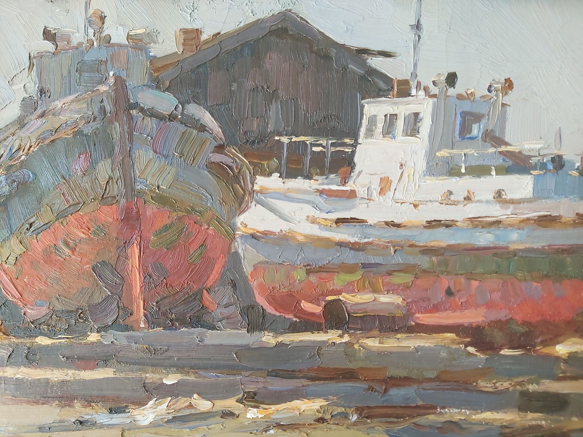 Tableau de vateaux, chantier naval