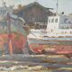 Tableau de vateaux, chantier naval