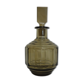 Vintage faceted smoked glass carafe
