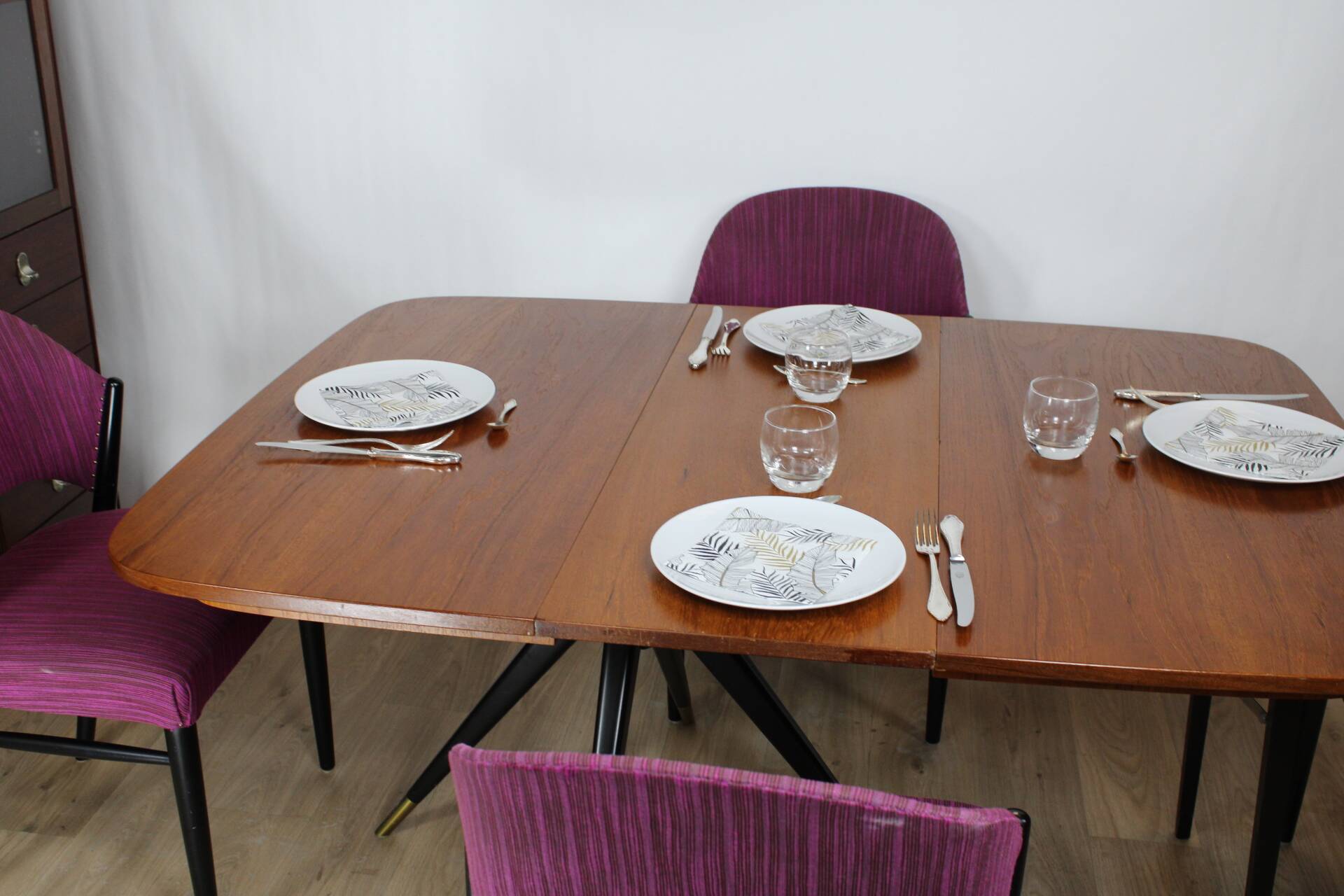 Vintage teak dining table by david rosen for norkompaniet 1950 sweden