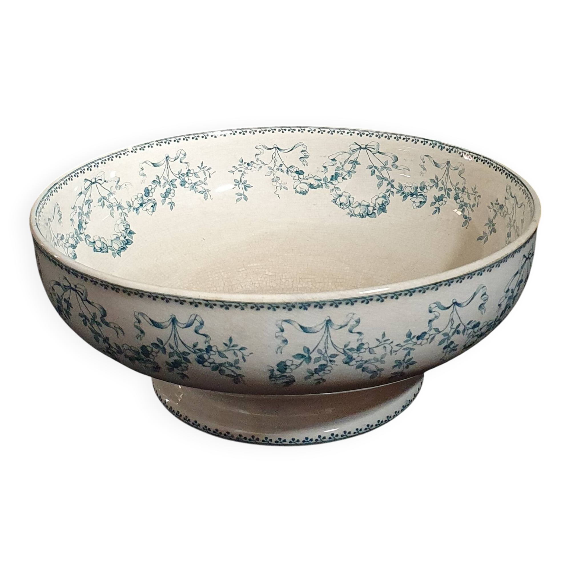 Earthenware salad bowl Sarreguemines model "Mozart"