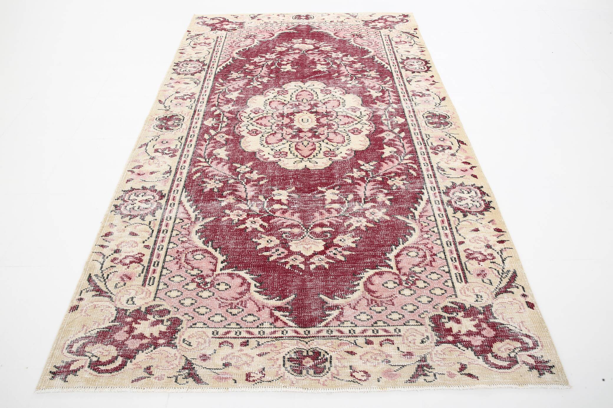 6x9 Rug For Classic Room Burgundy Vintage Persian Rug, 175x282Cm SK5137