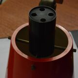 Old and rare Stilnovo wall light, red and black lacquered metal and brass With period label
