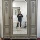 Wardrobe 3 doors, 3 drawers Louis XVI style patinated
