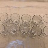 Set of 10 antique glasses