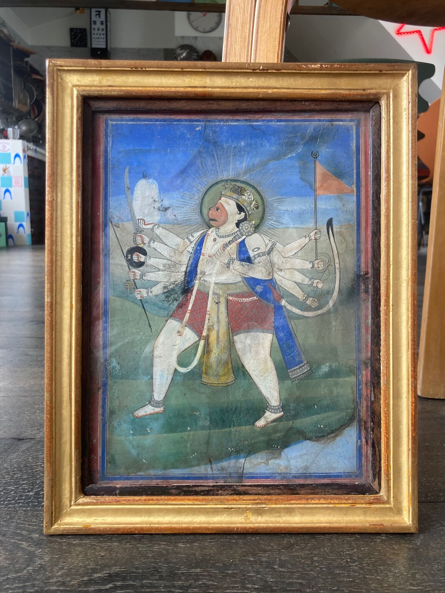 Indian miniature depicting an avatar of Anupam the monkey god