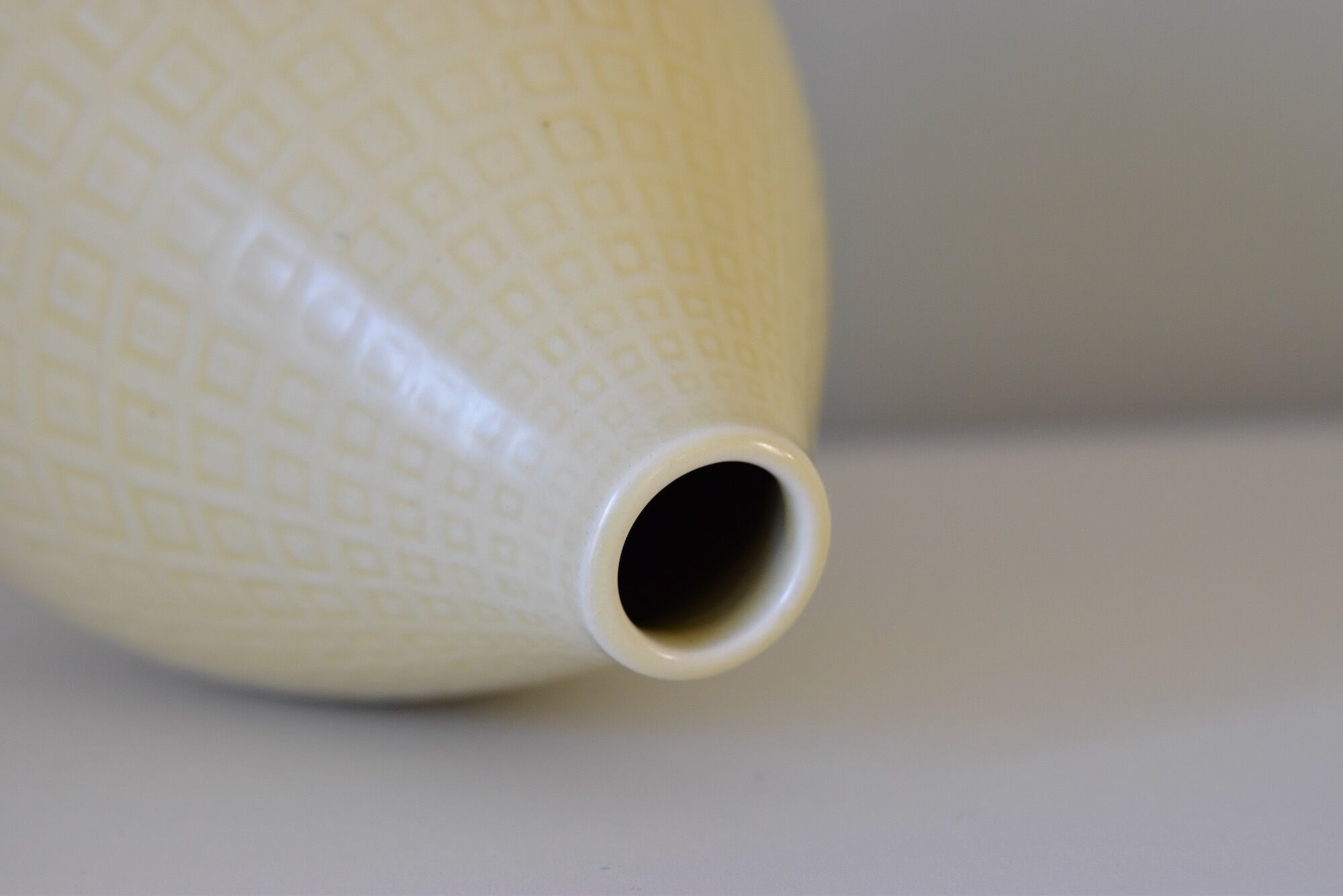 Set of two Nils Thorsson Yellow Faience Marselis Vase Aluminia Royal Copenhagen