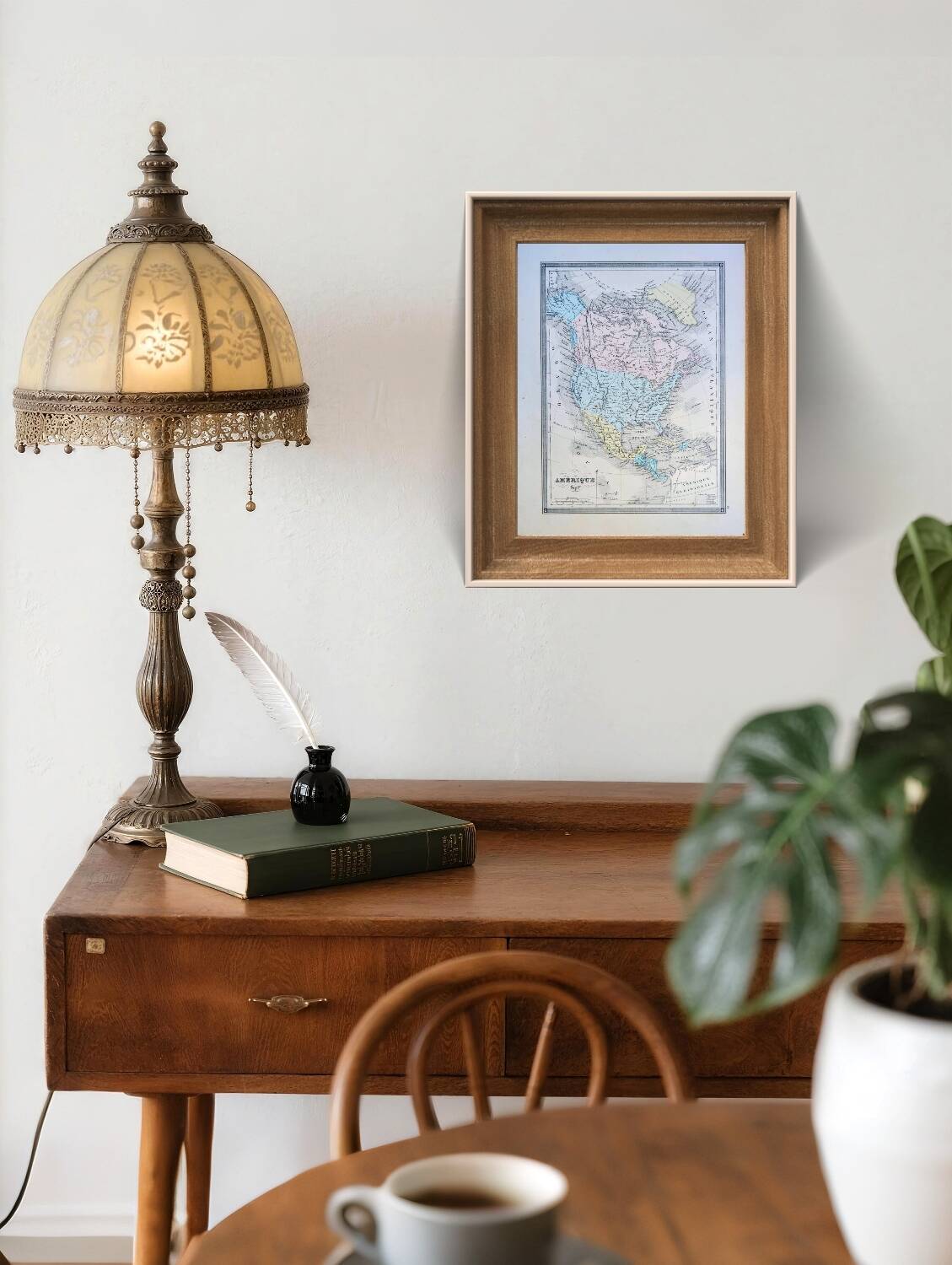 North America, old map, printed in 1852.