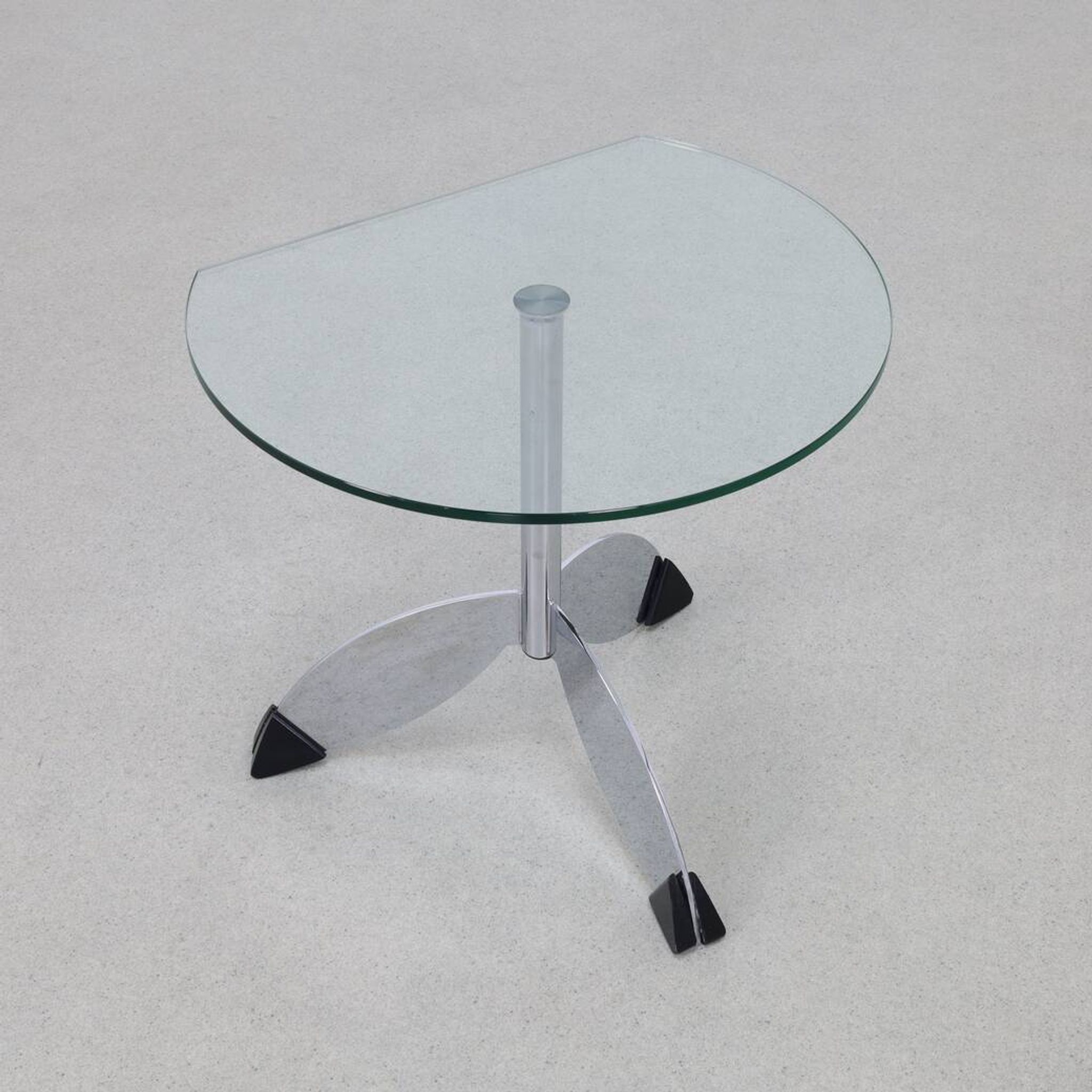 Postmodern side table in metal & glass, 1980s